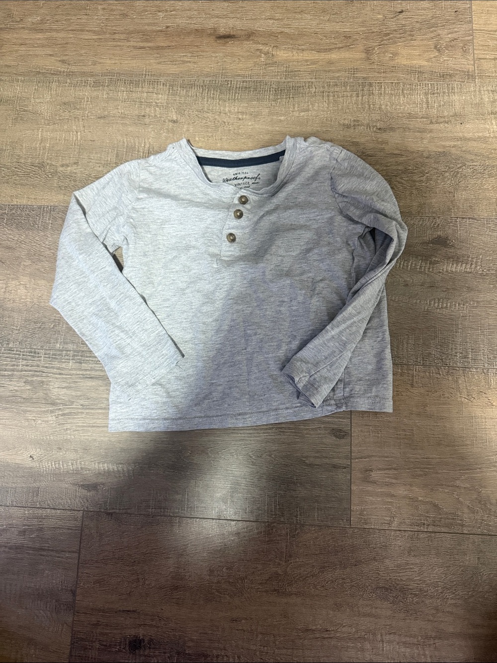 Weatherproof Kids Light Gray Long-Sleeve Henley Top